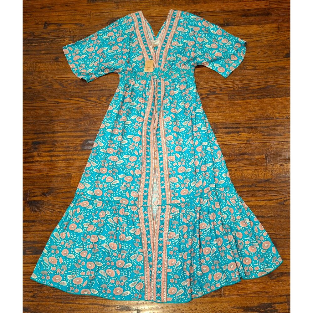 NWT Natural Life Turquoise Maxi Dress Womens Large